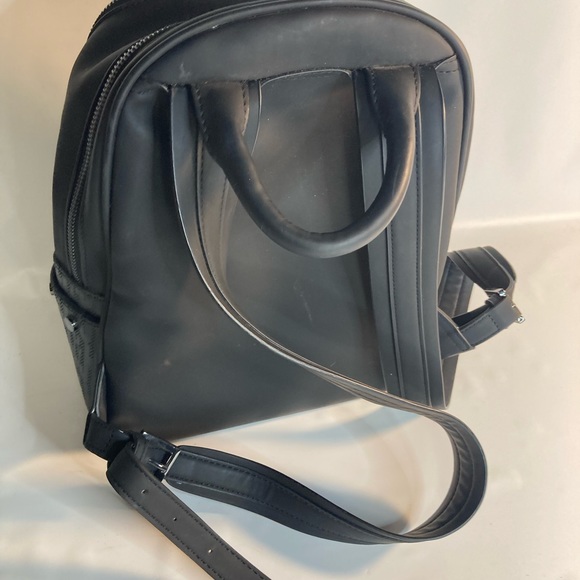 Juicy Couture Womens Black Debossed Embossed Logo Word Play Backpack